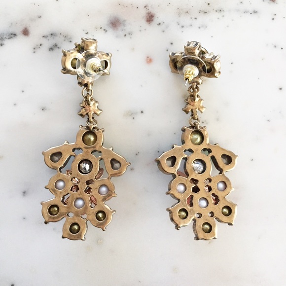 "Marielle" Earrings || Pink/Green Floral Statement - Picture 6 of 7